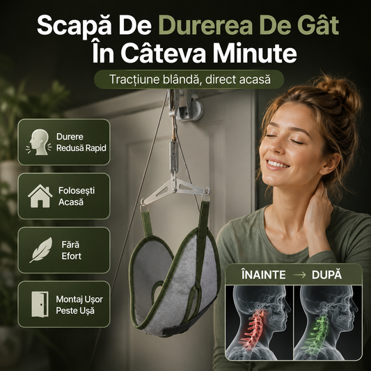 🦴 Dispozitiv De Tracțiune Pentru Gât Cu ComfortNeck™