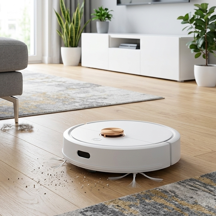 Aspirator Robot Inteligent 16cm, cu Perii Laterale, Filtru și Încărcare Baterii, Design